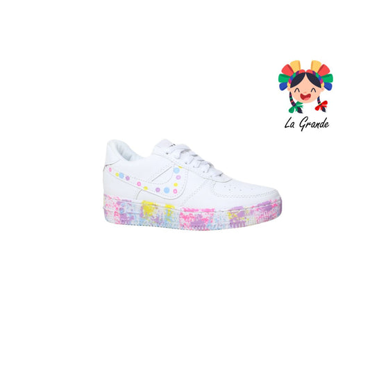 002 NIK-Z Blanco Lila Confeti Sint Tenis Choclo Casual para Dama