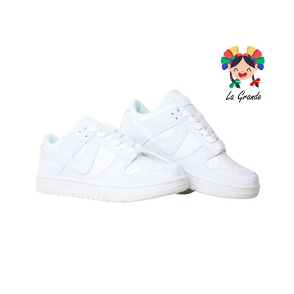 004 LERMI Bco Bco Escarc Sint Tenis Escolar para Dama y Joven
