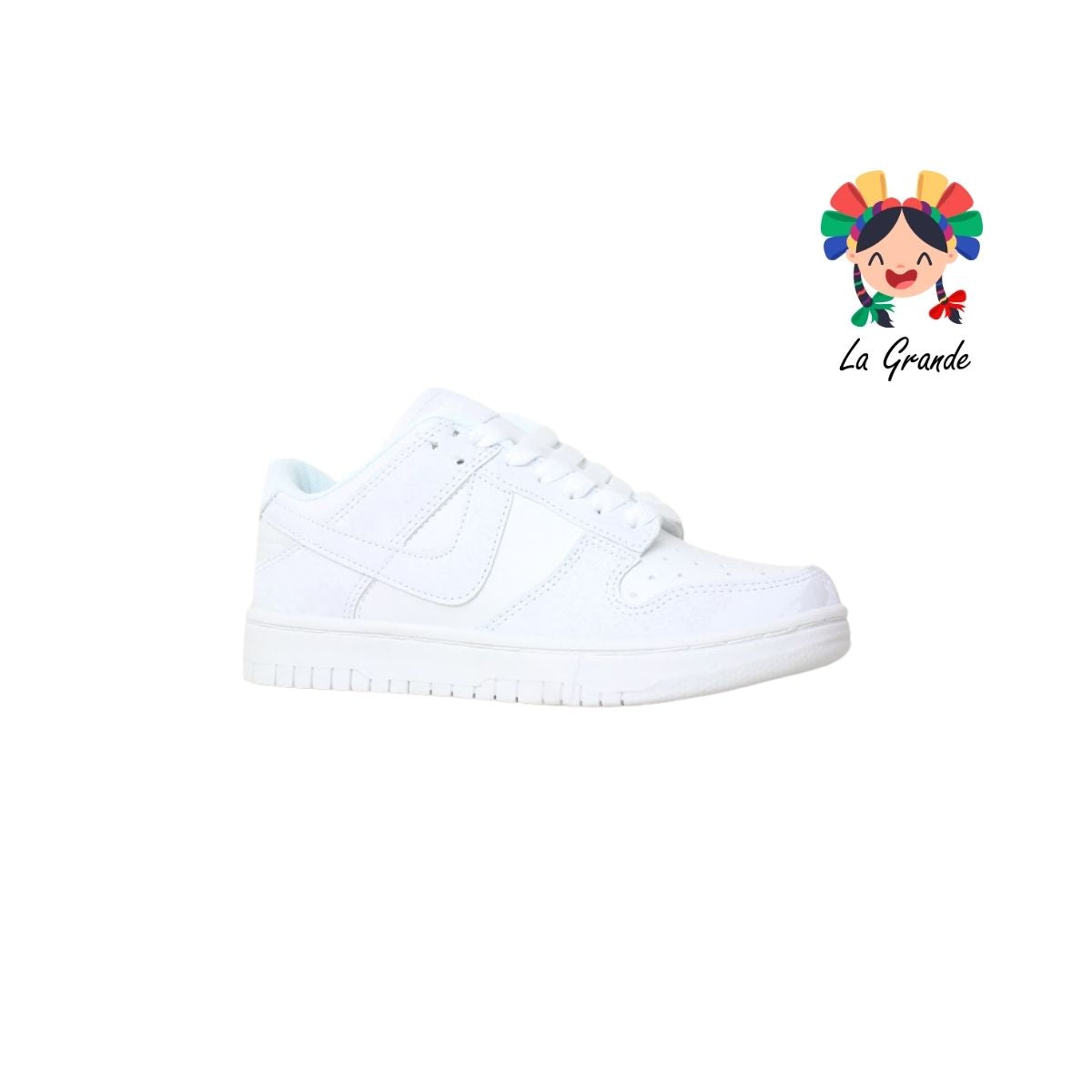 004 LERMI Bco Bco Escarc Sint Tenis Escolar para Dama y Joven