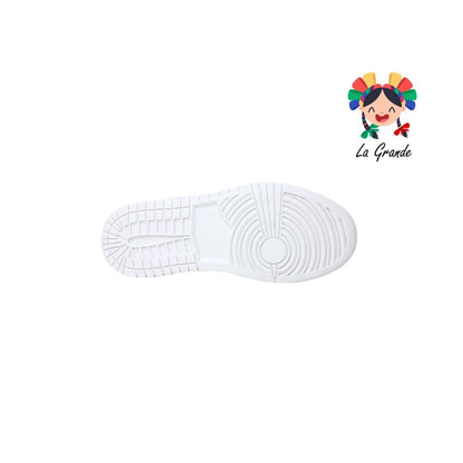 004 LERMI Bco Bco Escarc Sint Tenis Escolar para Dama y Joven