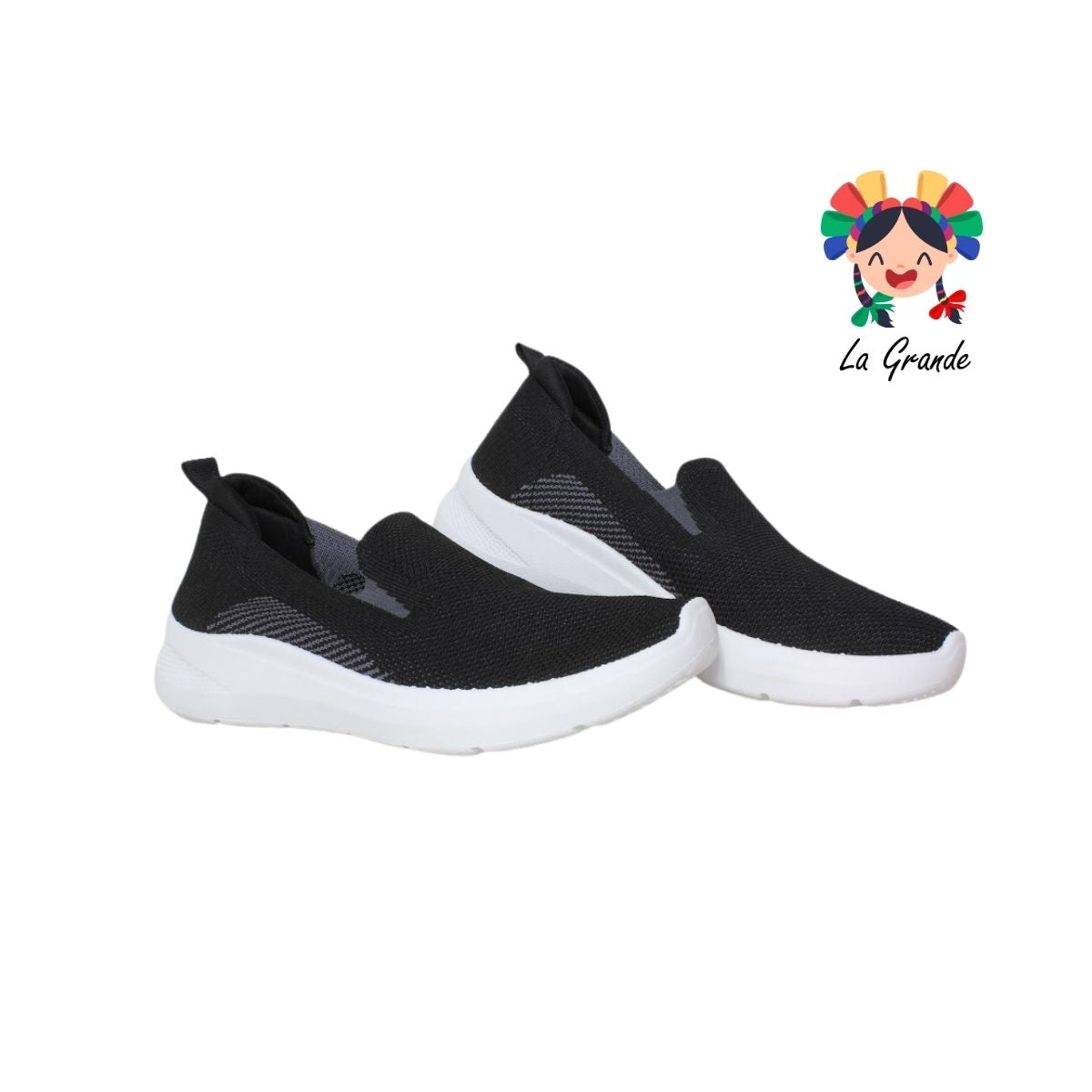 005 KALEB Negro Blanco Tenis Casual para Caballero