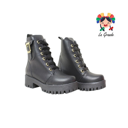 006 GABRIELA Negro Cabra Bota Urbana para Niña y Dama