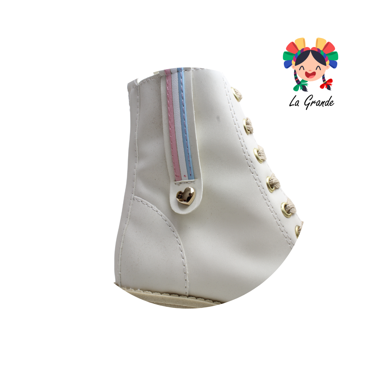 007 GABRIELA Latte Cabra Bota Casual con Agujeta para Niña
