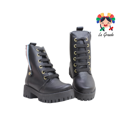 007 GABRIELA Negro Piel Bota Casual para Niña