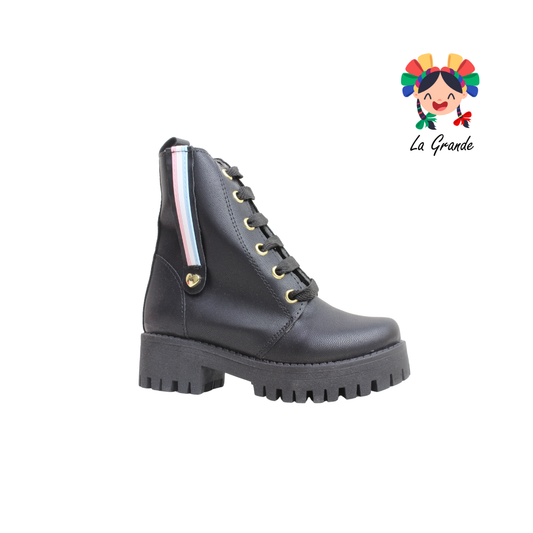 007 GABRIELA Negro Piel Bota Casual para Niña