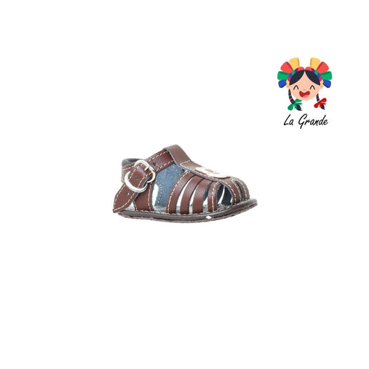 007 KIKES Café Piel Huarache para Bebé