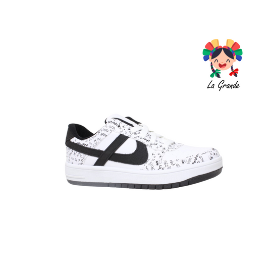 010650 PANAM Blanco Negro Sint Tenis Choclo para Dama y Joven Nacional Original
