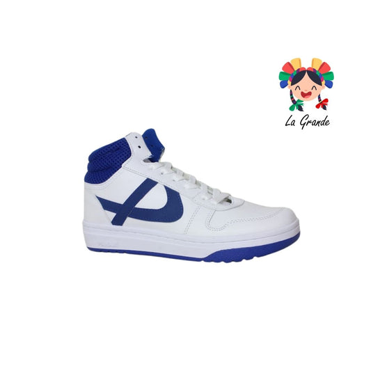 010677 PANAM Blanco Azul Napa Tenis Casual para Dama y Joven