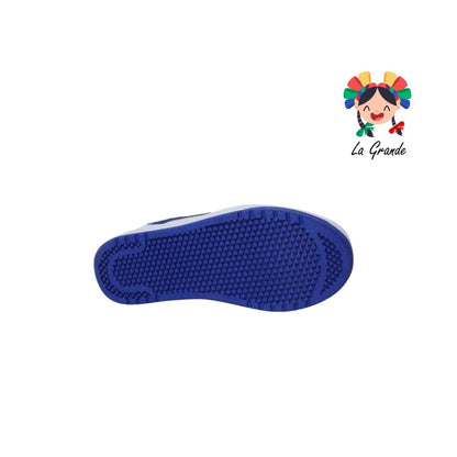 010677 PANAM Blanco Azul Napa Tenis Casual para Dama y Joven
