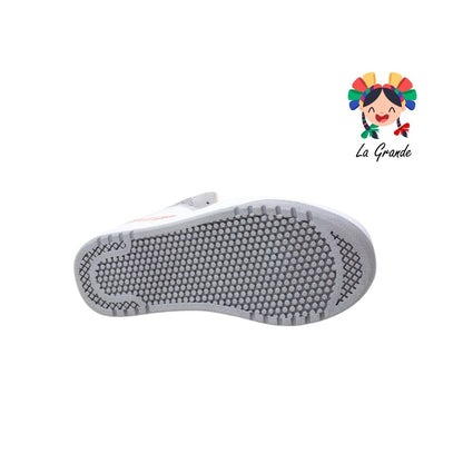 010677 PANAM Blanco Gris Napa Tenis Escolar para Dama y Joven