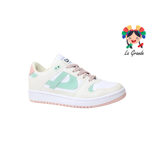 010765 PANAM Menta Blanco Tenis Nacional Original Casual para Dama y Joven