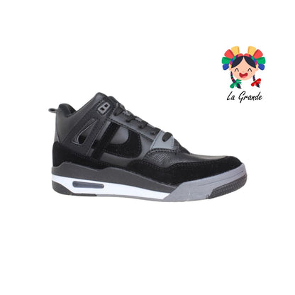 010923 PANAM Negro Napa Tenis Casual para Dama,Joven y Caballero