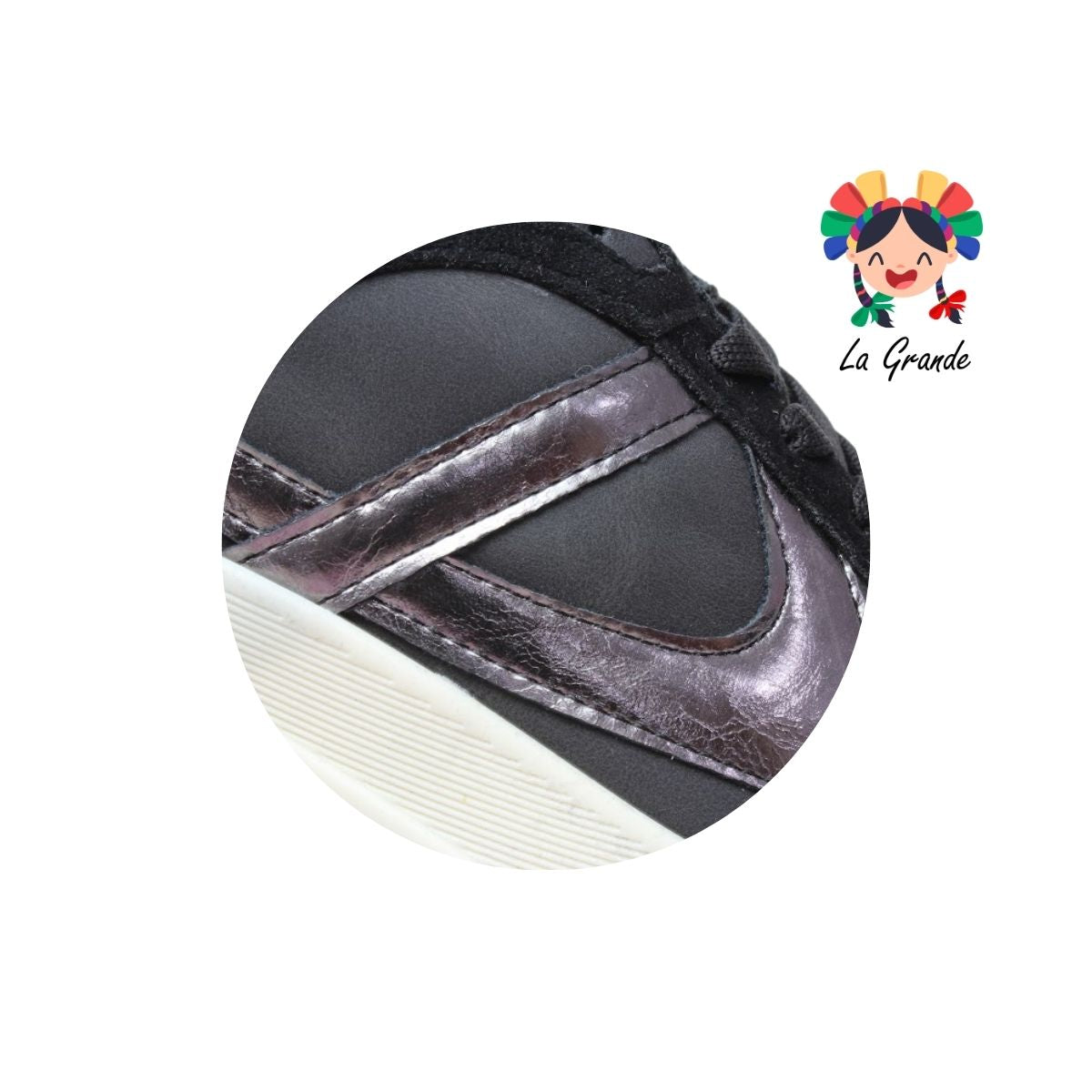 010952 PANAM Negro Plomo Napa Tenis Casual Original para Caballero