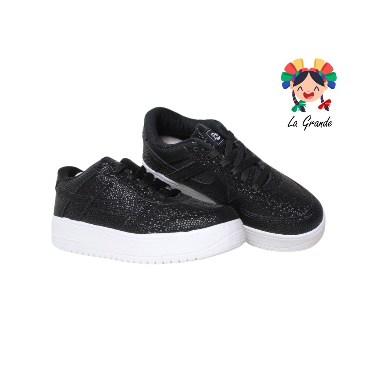 010956 PANAM Negro Napa Tenis Casual para Dama y Joven