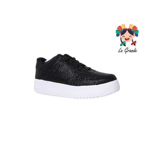 010956 PANAM Negro Napa Tenis Casual para Dama y Joven