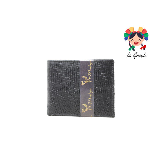 010 Cartera Negro Textura Total Casual para Caballero