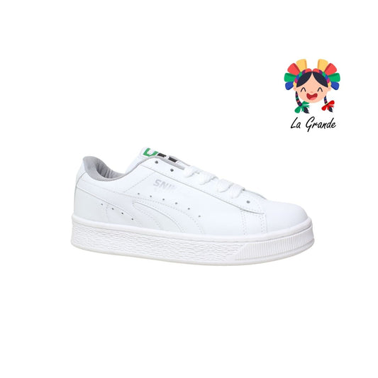010 SNIK Blanco Blanco Sint Tenis Choclo para Caballero