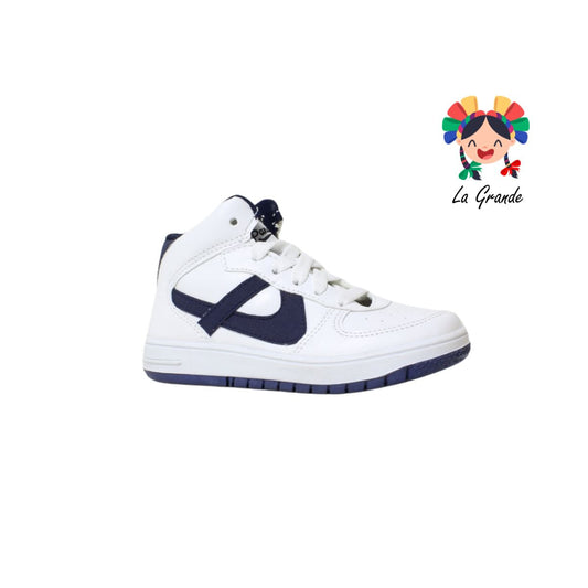 011486 PANAM Blanco Azul Sint Tenis Casual Nacional de Bota para Niña y Niño Original