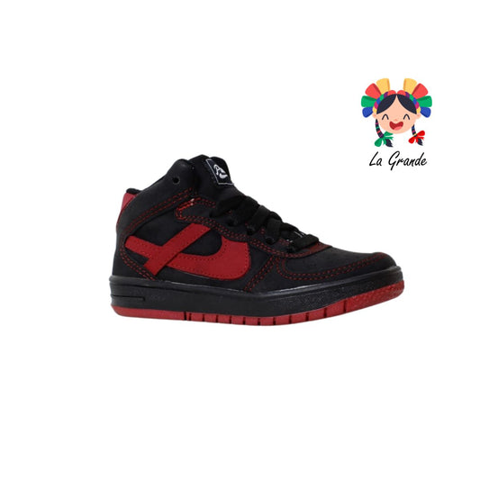 011486 PANAM Negro Rojo Sint Tenis Casual Bota para Niña y Niño Nacional Original