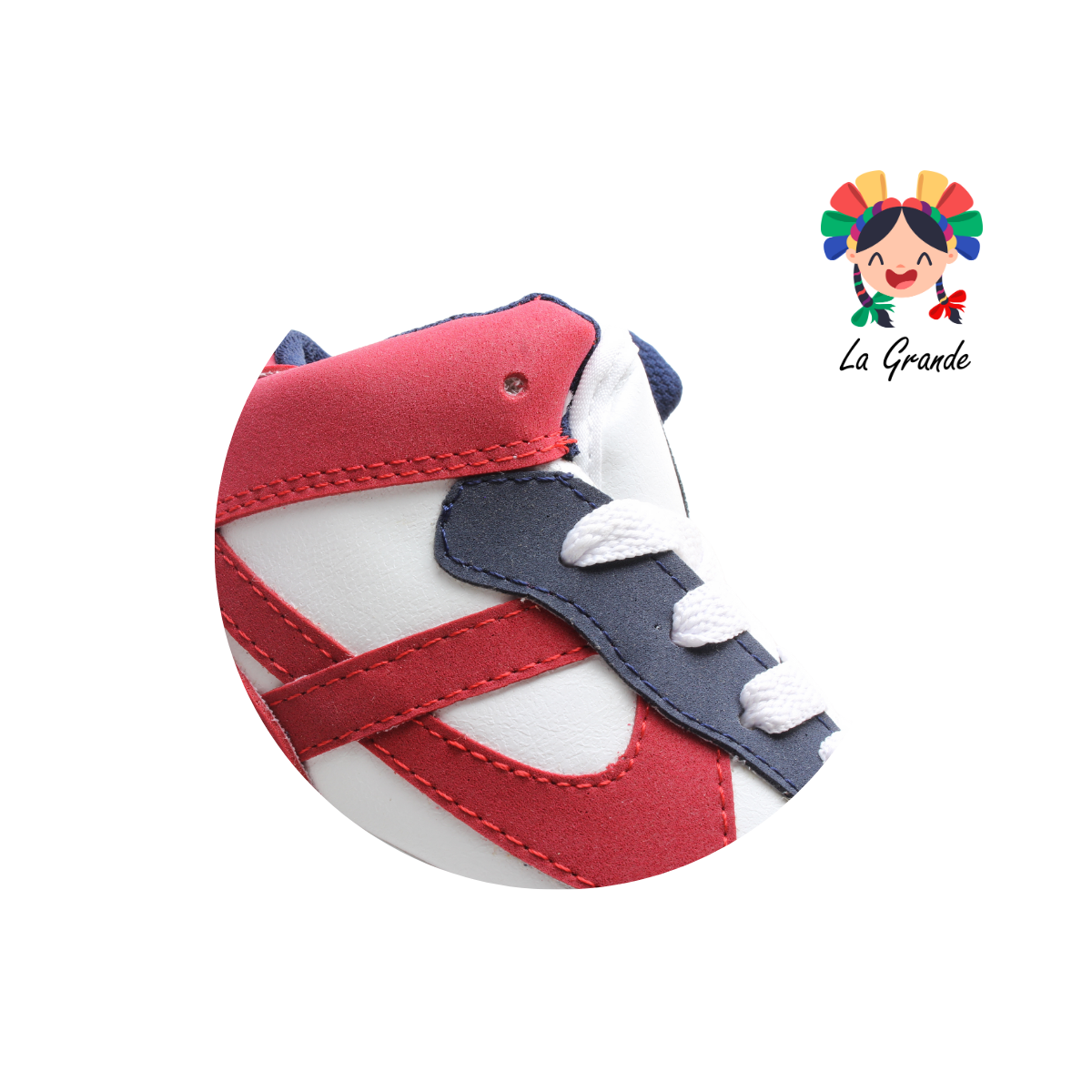 011514 PANAM Bco Azul Rojo Napa Tenis Escolar Urbano para Niña y Niño Original