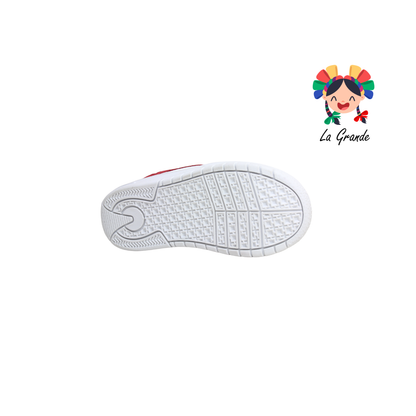 011514 PANAM Bco Azul Rojo Napa Tenis Escolar Urbano para Niña y Niño Original