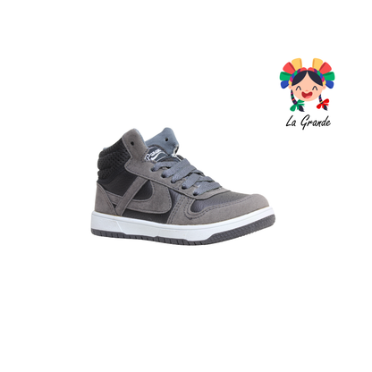 011517 PANAM Gris Negro Napa Tenis Escolar Urbano para Niña y Niño Original