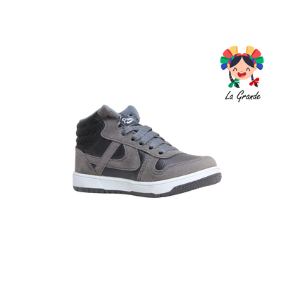 011517 PANAM Gris Negro Napa Tenis Escolar Urbano para Niña y Niño Original