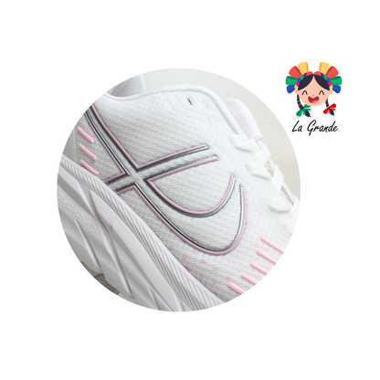 012019 PANAM Bco Pta Rosa Textil Tenis Casual Original para Dama