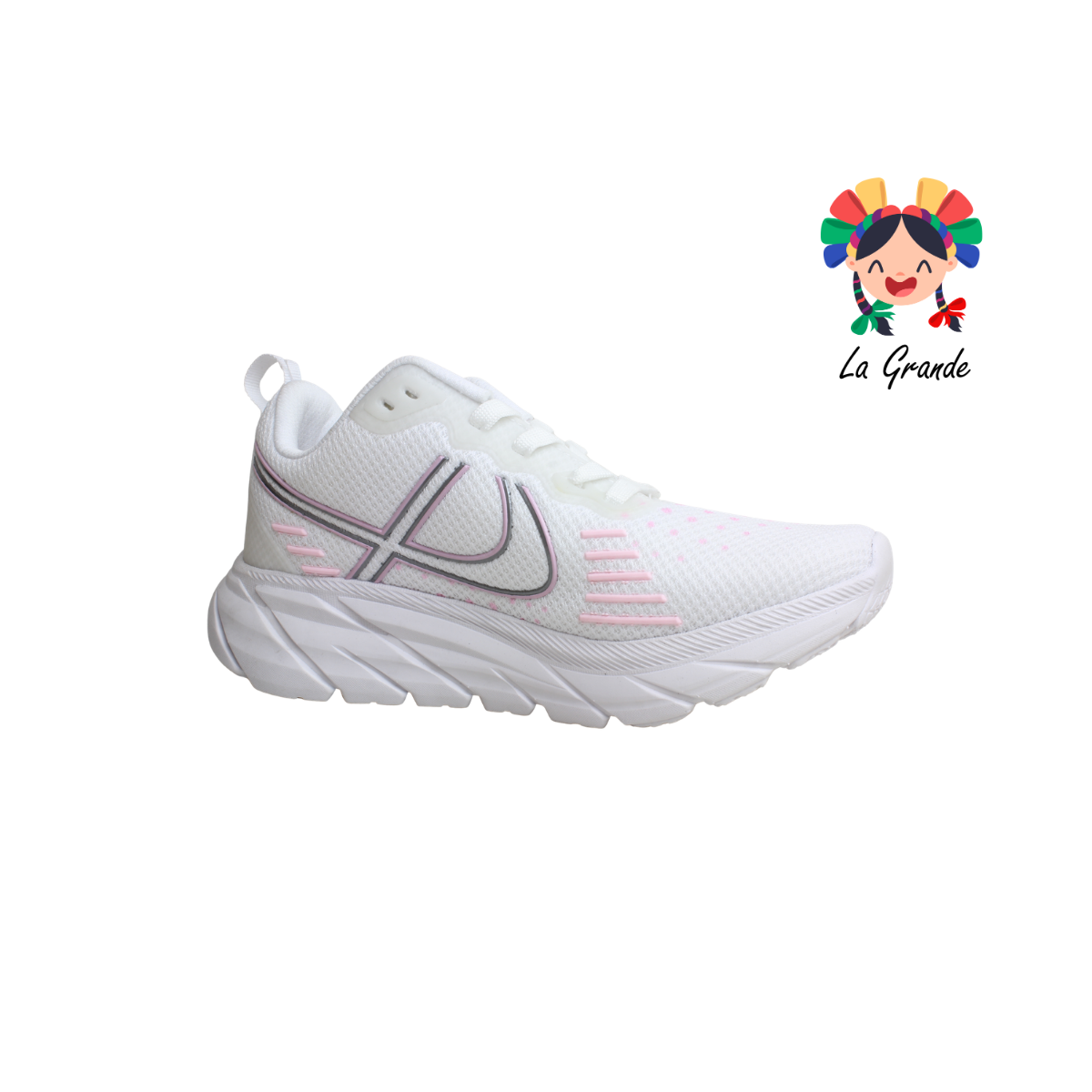 012019 PANAM Bco Pta Rosa Textil Tenis Casual Original para Dama