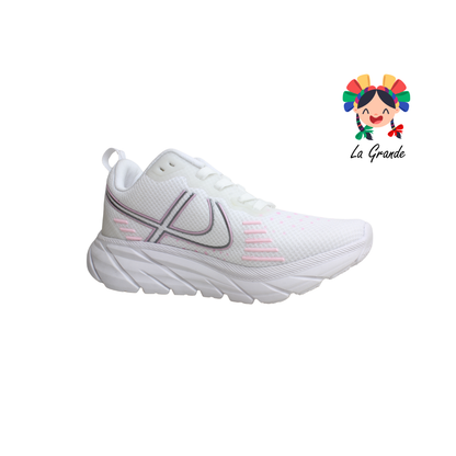 012019 PANAM Bco Pta Rosa Textil Tenis Casual Original para Dama