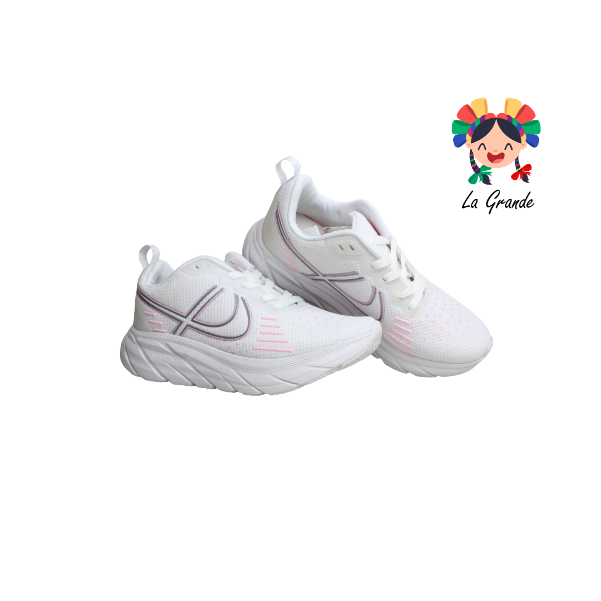 012019 PANAM Bco Pta Rosa Textil Tenis Casual Original para Dama