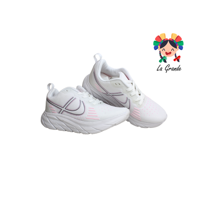 012019 PANAM Bco Pta Rosa Textil Tenis Casual Original para Dama