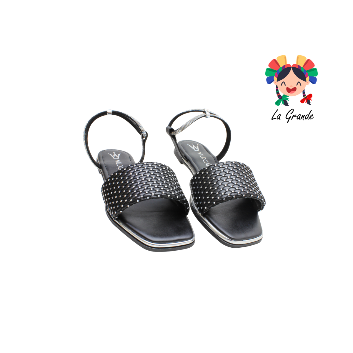 0124 WILDCAT Negro Napa Sandalia Casual para Dama