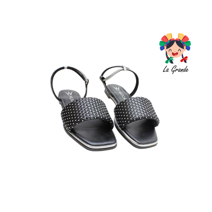 0124 WILDCAT Negro Napa Sandalia Casual para Dama