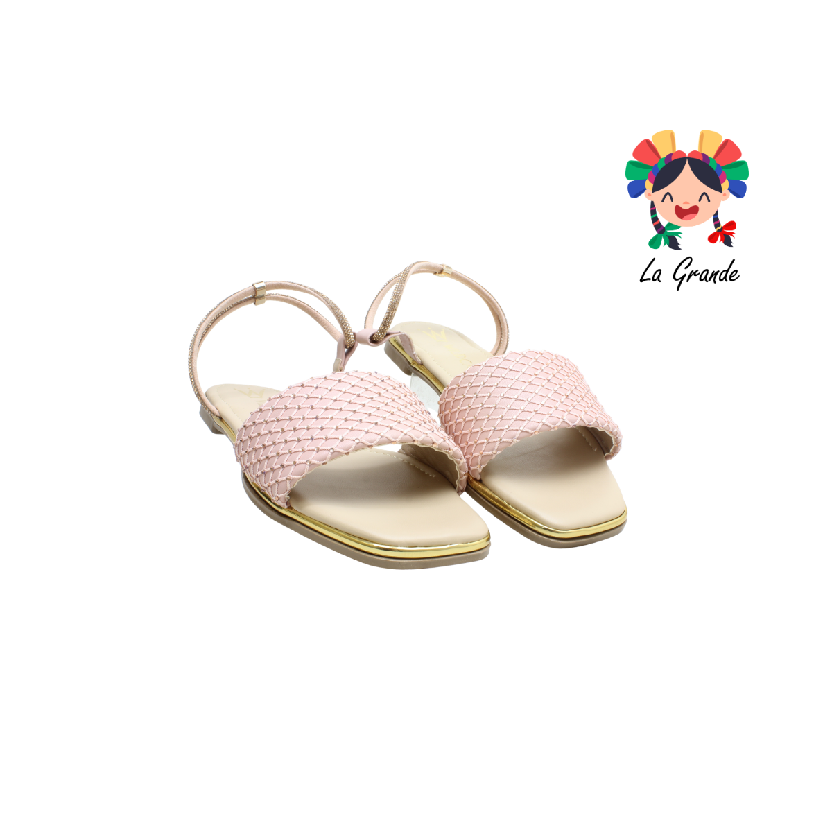 0124 WILDCAT Oro Rosado Napa Sandalia Casual para Dama