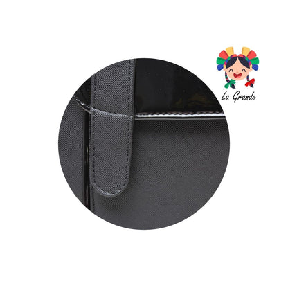 017 Mochila Negro Charol Casual para Dama