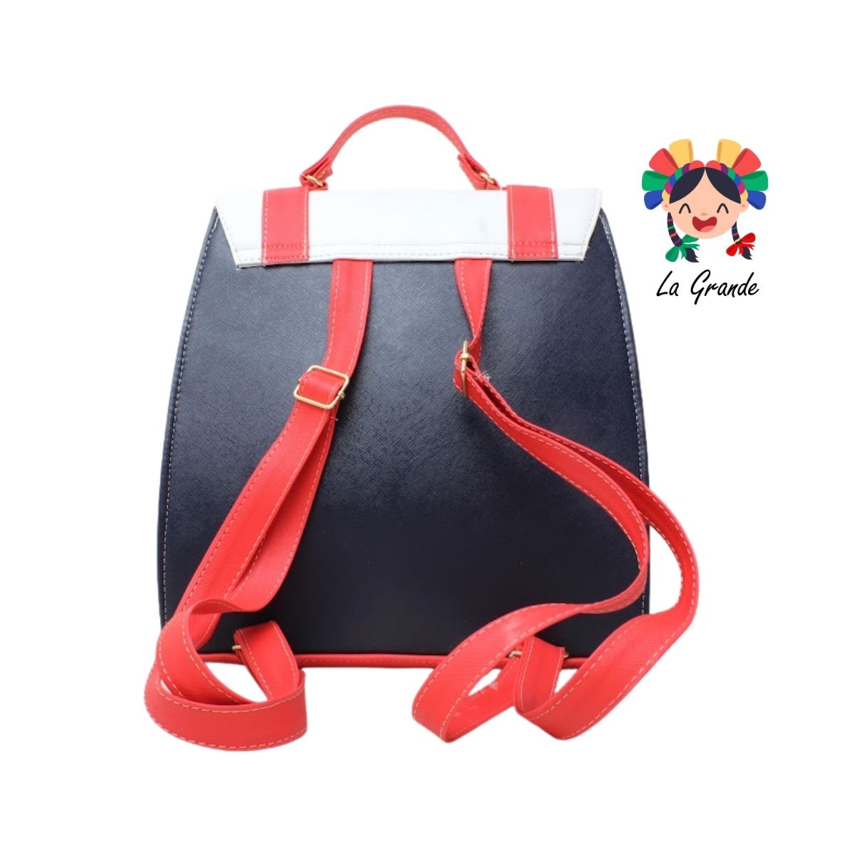 017 Mochila Rojo Mno Bco Casual para Dama