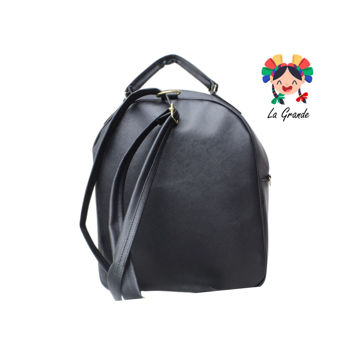 018 Mochila Negra Bolsa Rombos Casual para Dama