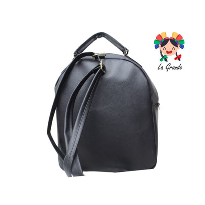 018 Mochila Negra Bolsa Rombos Casual para Dama