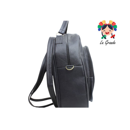 018 Mochila Negra Bolsa Rombos Casual para Dama