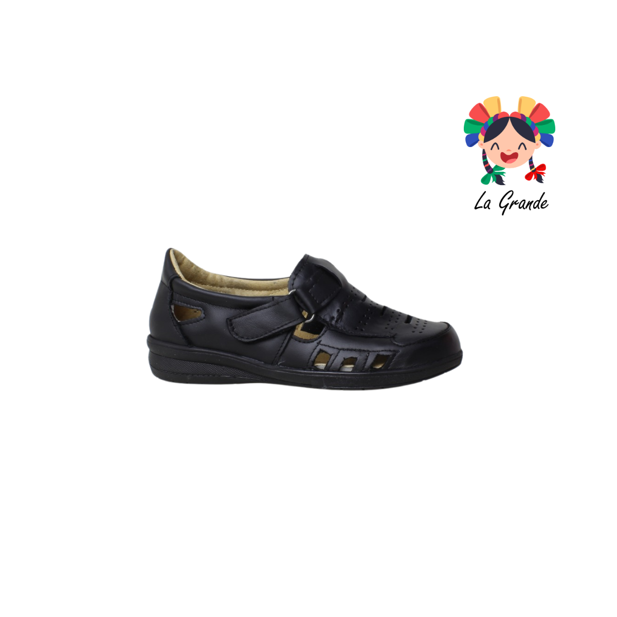 019 AMPARO Negro Piel Huarache para Dama