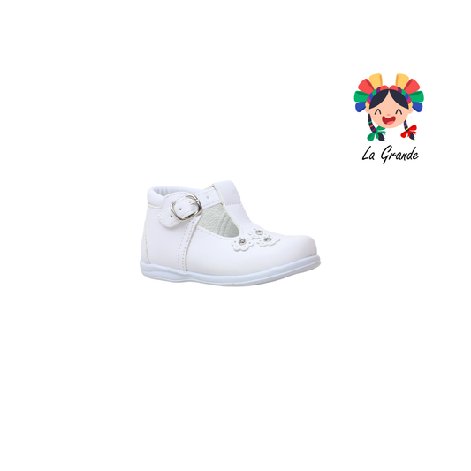 01 CHAPATITOS Blanco Sintético Zapato Casual para Bebé y Niña