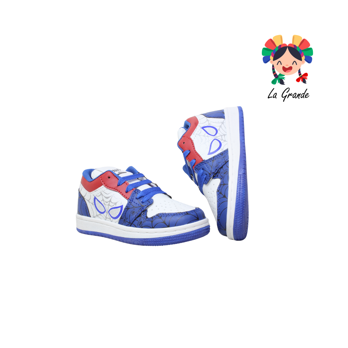 01 SPIDER SPALD Bco Rey Rojo Sint Tenis Casual para Niño