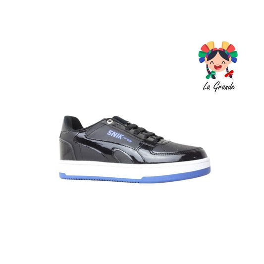 020 SNIK Negro Rey Charol Sintético Tenis Casual para Dama y Joven