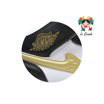 023 APT Bco Negro Oro Tenis Casual para Caballero