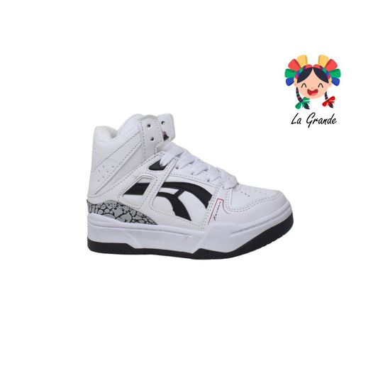 023-B HARMAN Bco Bco Ngo Sint Tenis Casual Bota para Niña y Niño