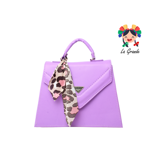 023 Bolsa Lila con Pañuelo tipo Caja Casual para Dama