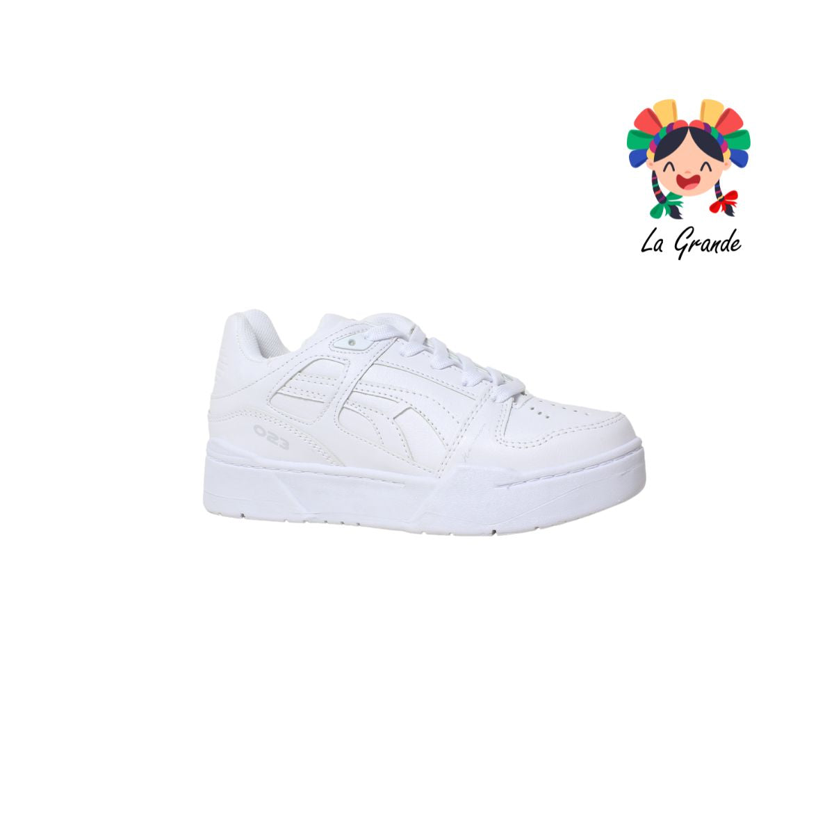 023 HARMAN Blanco Blanco Sint Tenis Escolar para Dama, Joven y Caballero