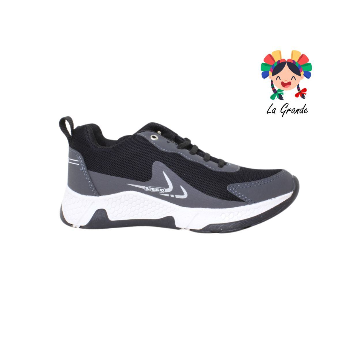 023 SPEIS10 Negro Oxford Tenis Deportivo para Dama y Joven