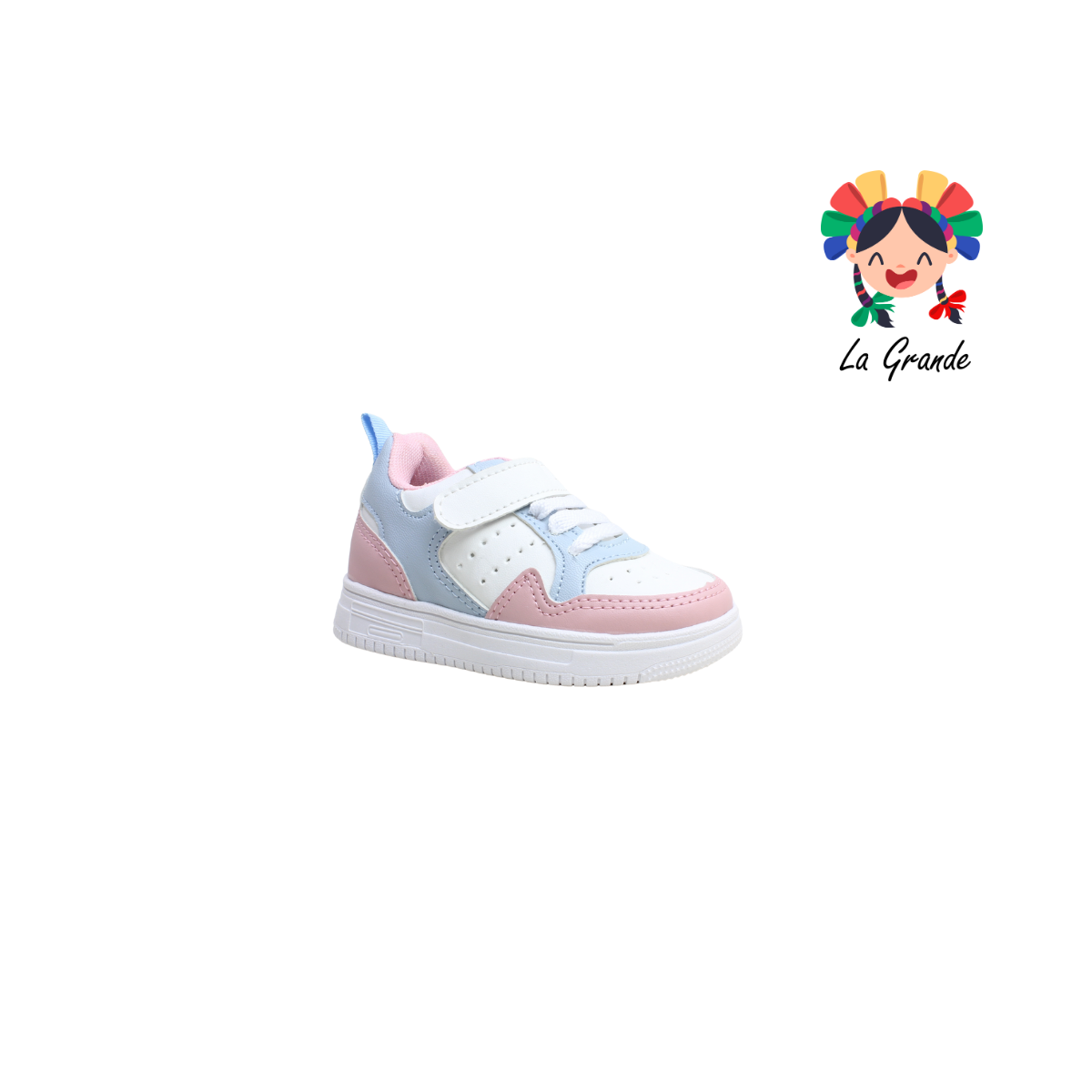 024 LON STAR Bco Rosa Cielo Sint Tenis Casual para Niña